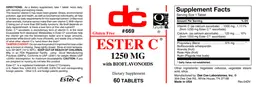 Label for Ester C 1250 mg