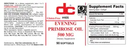 Label for Evening Primrose Oil 500 mg