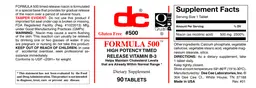 Label for Formula 500