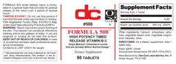 Label for Formula 500