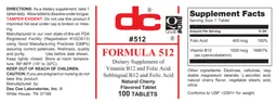 Label for Formula 512 Natural Cherry Flavor