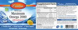 Label for Maximum Omega 2000 Natural Lemon Flavor