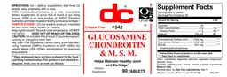 Label for Glucosamine Chondroitin & M.S.M.