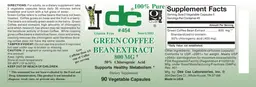 Label for Green Coffee Bean Extract 800 mg