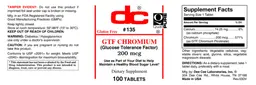 Label for GTF Chromium 200 mcg