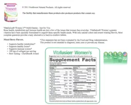 Label for Women's Daily Multivitamin Formula