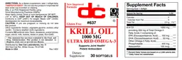 Label for Krill Oil 1000 mg Ultra Red Omega-3
