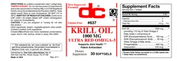 Label for Krill Oil 1000 mg Ultra Red Omega-3