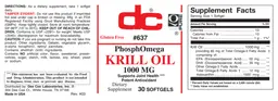 Label for Krill Oil 1000 mg