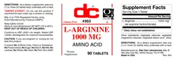 Label for L-Arginine 1000 mg