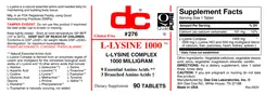 Label for L-Lysine 1000