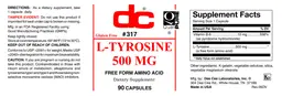 Label for L-Tyrosine 500 mg