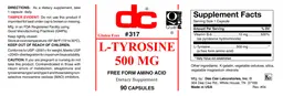 Label for L-Tyrosine 500 mg