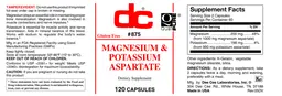 Label for Magnesium & Potassium Aspartate