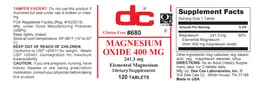 Label for Magnesium Oxide 400 mg