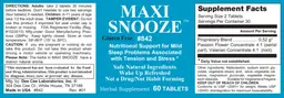 Label for Maxi Snooze