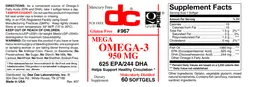 Label for Mega Omega-3 950 mg