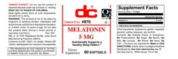 Label for Melatonin 5 mg