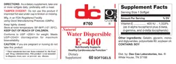 Label for Natural Water Dispersible E-400