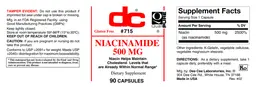 Label for Niacinamide 500 mg