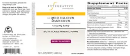 Label for Liquid Calcium Magnesium Berry Flavored