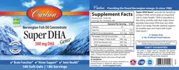 Label for Super DHA Gems 500 mg
