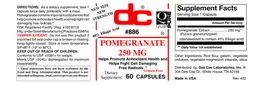Label for Pomegranate 250 mg