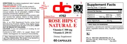 Label for Rose Hips C Natural E