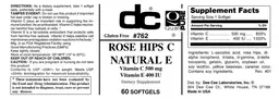 Label for Rose Hips C Natural E