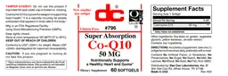 Label for Super Absorption Co-Q10 50 mg