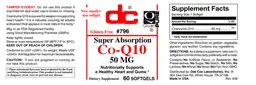 Label for Super Absorption Co-Q10 50 mg
