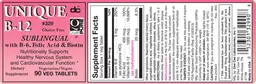 Label for Unique B-12