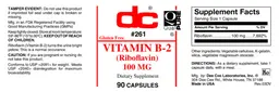 Label for Vitamin B-2 (Riboflavin) 100 mg