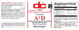 Label for Vitamins A and D