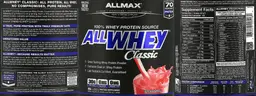 Label for ALLWHEY Classic Strawberry