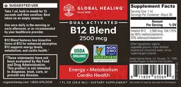 Label for B12 Blend 2500 mcg