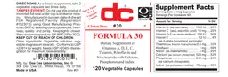 Label for Formula 30