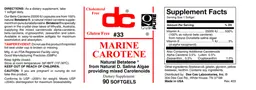 Label for Marine Carotene