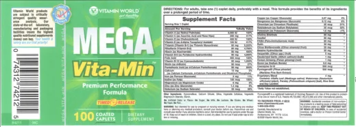 Label for Mega Vita-Min