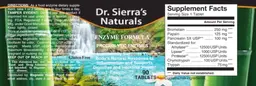 Label for Enzyme Formula Proteolytic Enzymes