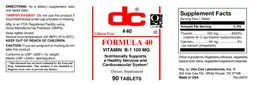 Label for Formula 40