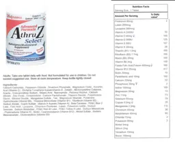 Label for Advanced Formula A Thru Z Select