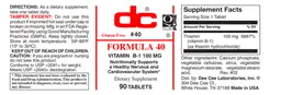Label for Formula 40