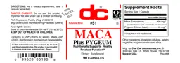 Label for Maca Plus Pygeum