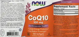 Label for CoQ10 100 mg