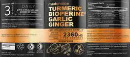 Label for Turmeric Bioperine Garlic Ginger