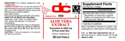 Label for Aloe Vera Extract