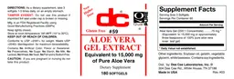 Label for Aloe Vera Gel Extract