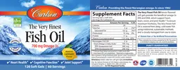 Label for The Very Finest Fish Oil Natural Lemon Flavor