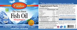 Label for The Very Finest Fish Oil Natural Orange Flavor